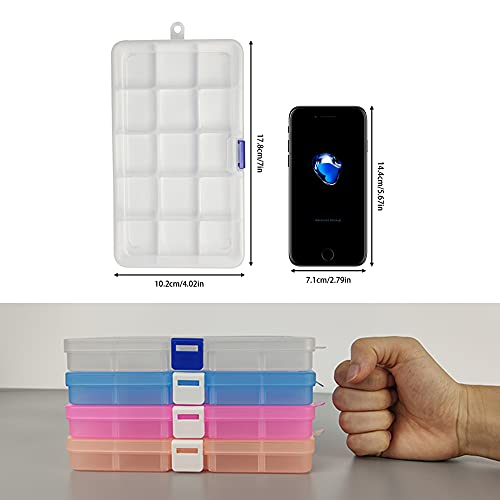 N/K Vidifor 12 Grids Plastic Storage Organizer Box, Storage Container,  Jewelry Organizer, Parts Storage Box with Dividers for Crafts, Buttons,  Pins
