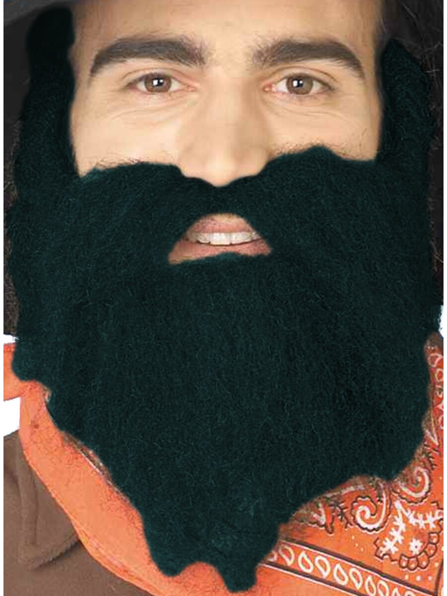 Black 49er Mountain Bush Man Costume Moustache &#x26; Beard