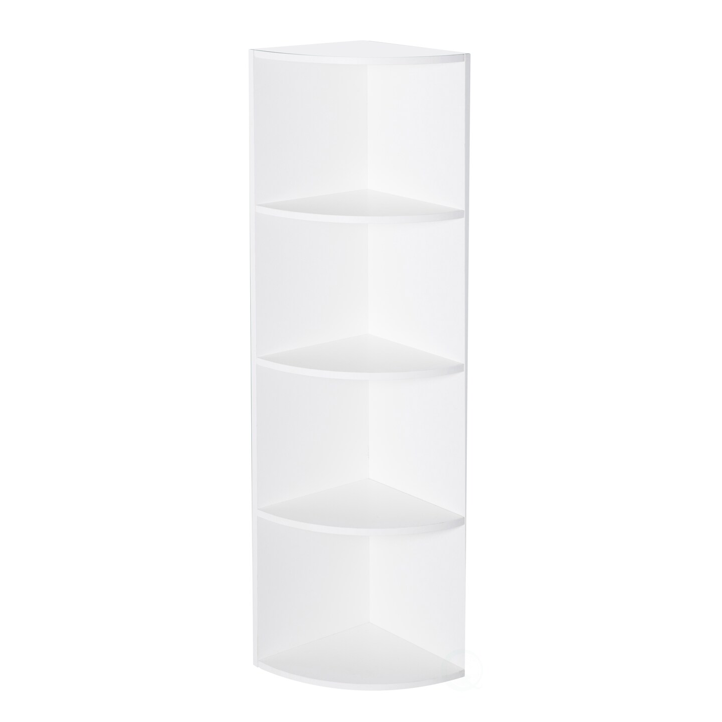 Durable 4-Tier Wooden Corner Bookshelf 11.75&#x22;W Space Saving Display Shelves