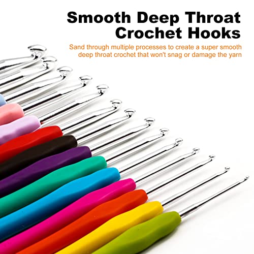 KOKNIT Crochet Hooks Set with Case,9 Ergonomic Crochet Hooks with Soft  Grip,12 Aluminum,Full Crochet Kit for Beginners Adults with Crochet Tools  and