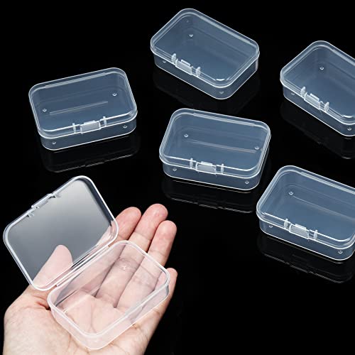 SATINIOR 24 Packs Small Clear Plastic Beads Storage Containers Box with  Hinged Lid for Storage of Small Items, Crafts, Jewelry, Hardware (2.5 x 1.7  x 0.8 Inches)
