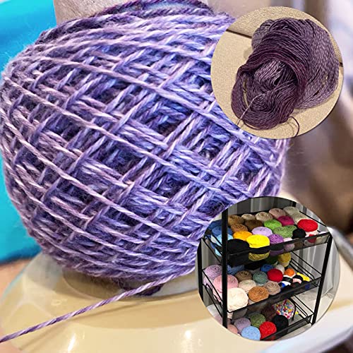 Needlecraft Yarn Ball Winder Hand Operated,Red,Portable Package,Easy to Set Up and Use,Sturdy with Metal Handle and Tabletop Clamp,Including Yarn Needles Set…
