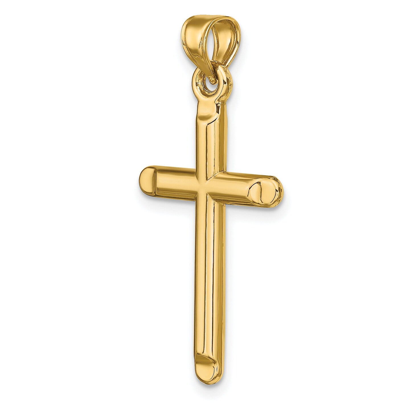 14K Yellow Gold Cross Pendant Charm Religious Jewelry 35 X 17mm