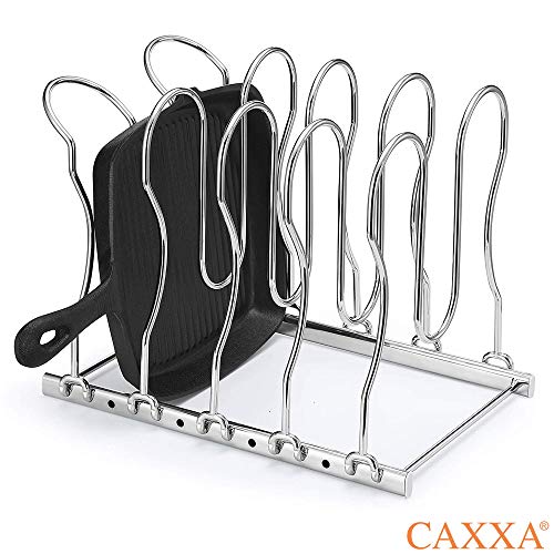 CAXXA Heavy Duty Pan Rack, Pot Lid Rack, Kitchen Cabinet Pantry