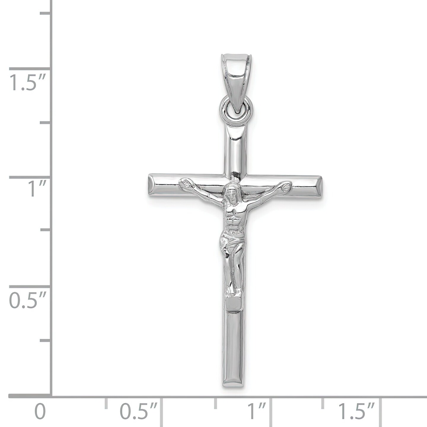 14K White Gold Crucifix Pendant Charm Religious 39 X 20mm Jewerly