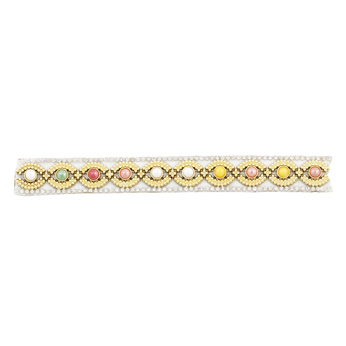 Rubina 5/8&#x22; Rhinestone Beaded Iron-On Trim