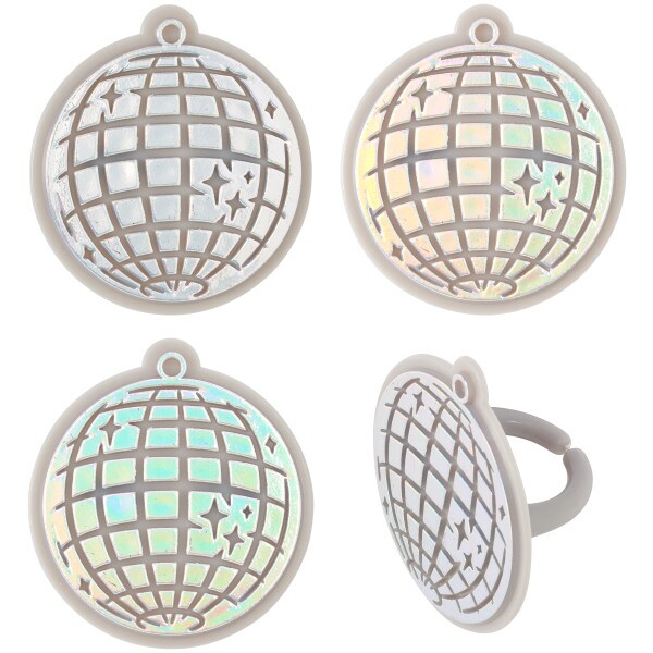 Disco Ball Cupcake Rings, 12ct