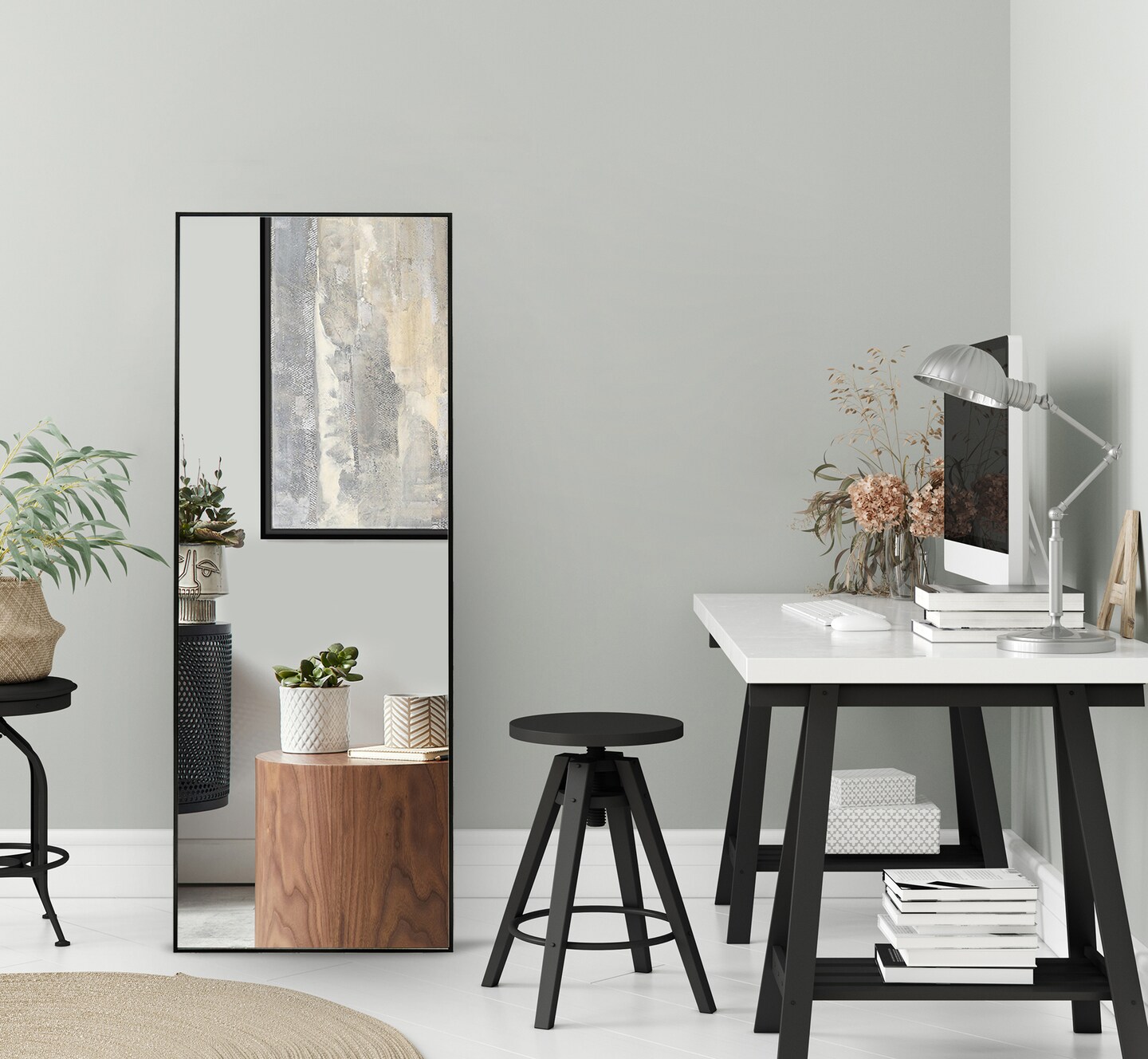 Americanflat Framed Round Mirror - Circle Mirror for Bathroom, Bedroom, Entryway, Living Room - Large Black Circle Mirror for Wall Décor