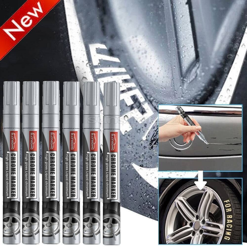 6-Piece Metallic Liquid Chrome Mirror Marker Pens for Waterproof DIY Crafts