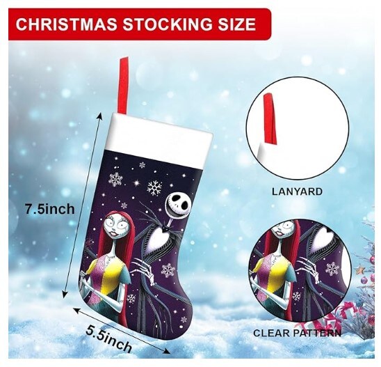 Set of 4 Cartoon Christmas Stockings, 7.5" Big Xmas Stockings Decoration - Christmas Tree with Snowflake Pattern Green Stocking Sets for Home Decor Stairs Fireplace Hanging 4PCS