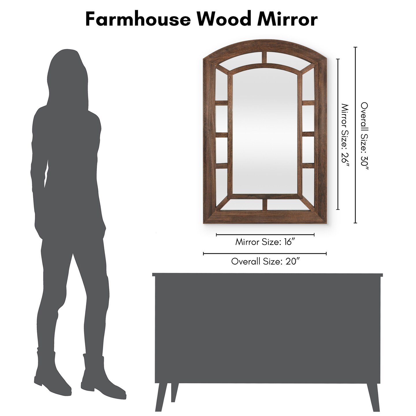 Americanflat Mirror in Natural Sycamore - Irregular Wall Mirror for Bathroom, Living Room, Entryway Hall, and Decorative Mirror for Bedroom