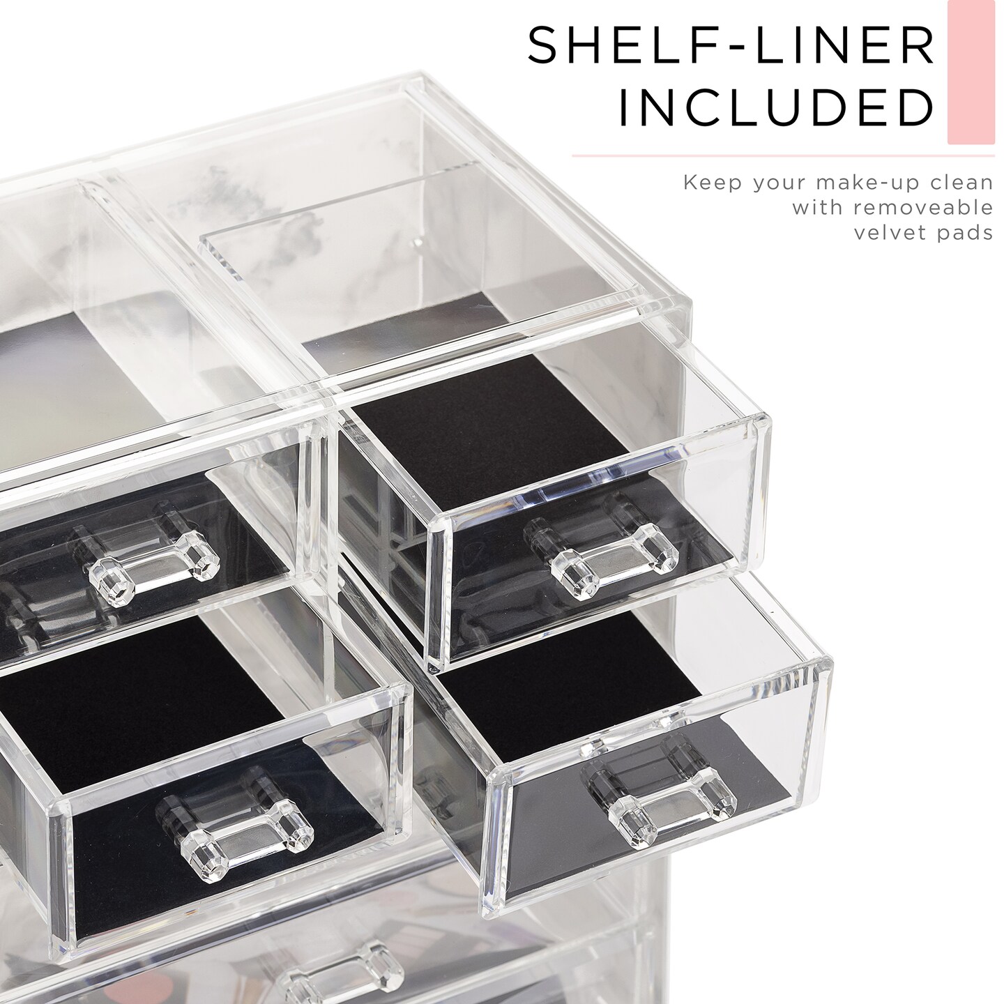 Sorbus Medium Makeup Organizer Set - (3 Large / 4 Small Drawers/Top Tray)