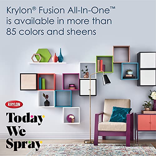 Krylon K02732007 Fusion All-In-One Spray Paint for Indoor/Outdoor Use, Satin Black 12 Ounce (Pack of 1)