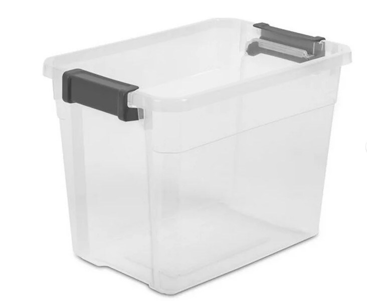 30 Qt Clear Plastic Storage Container Bin with Latch Lid, 6 Pack.
