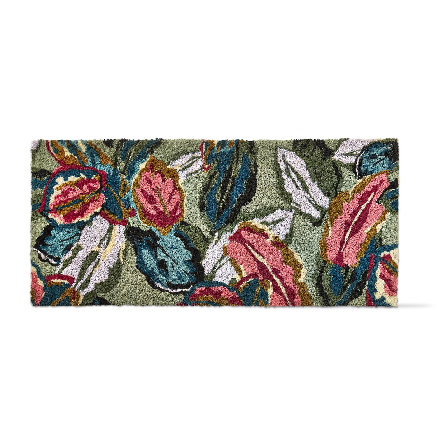 1'6"x3'3" Garden Leaves Blue, White, Pink Leaf Print Rectangle Indoor