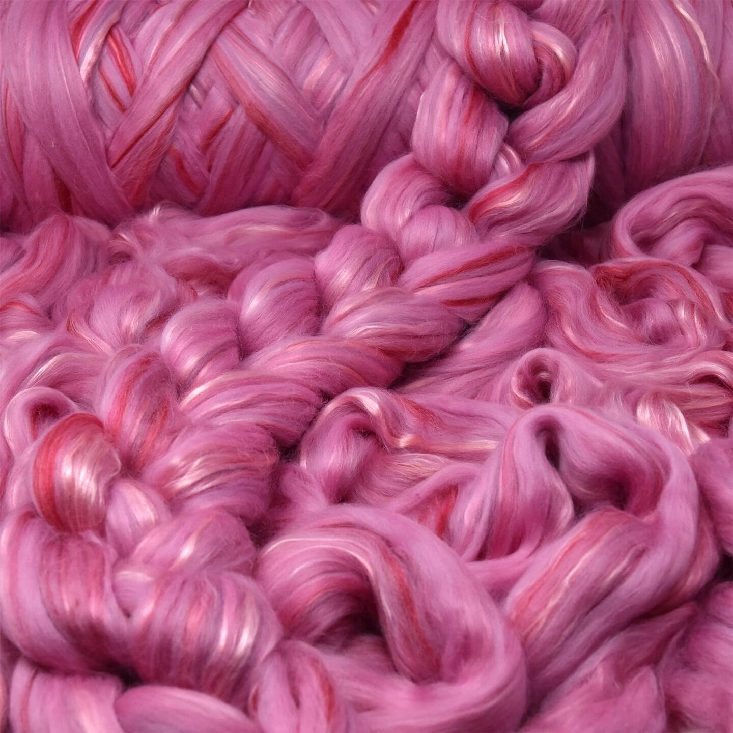 Merino Silk Luxe Tonal Designer Blend. Superfine Merino, Mulberry Silk, Tussah Silk. Top Roving for Spinning or Felting.