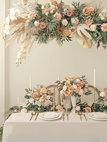 Serra Flora Artificial Flowers Combo Box Set Faux Flowers Bulk Flower Leaf with Stems for DIY Wedding Bouquets Centerpieces Baby Shower Party Home Decorations