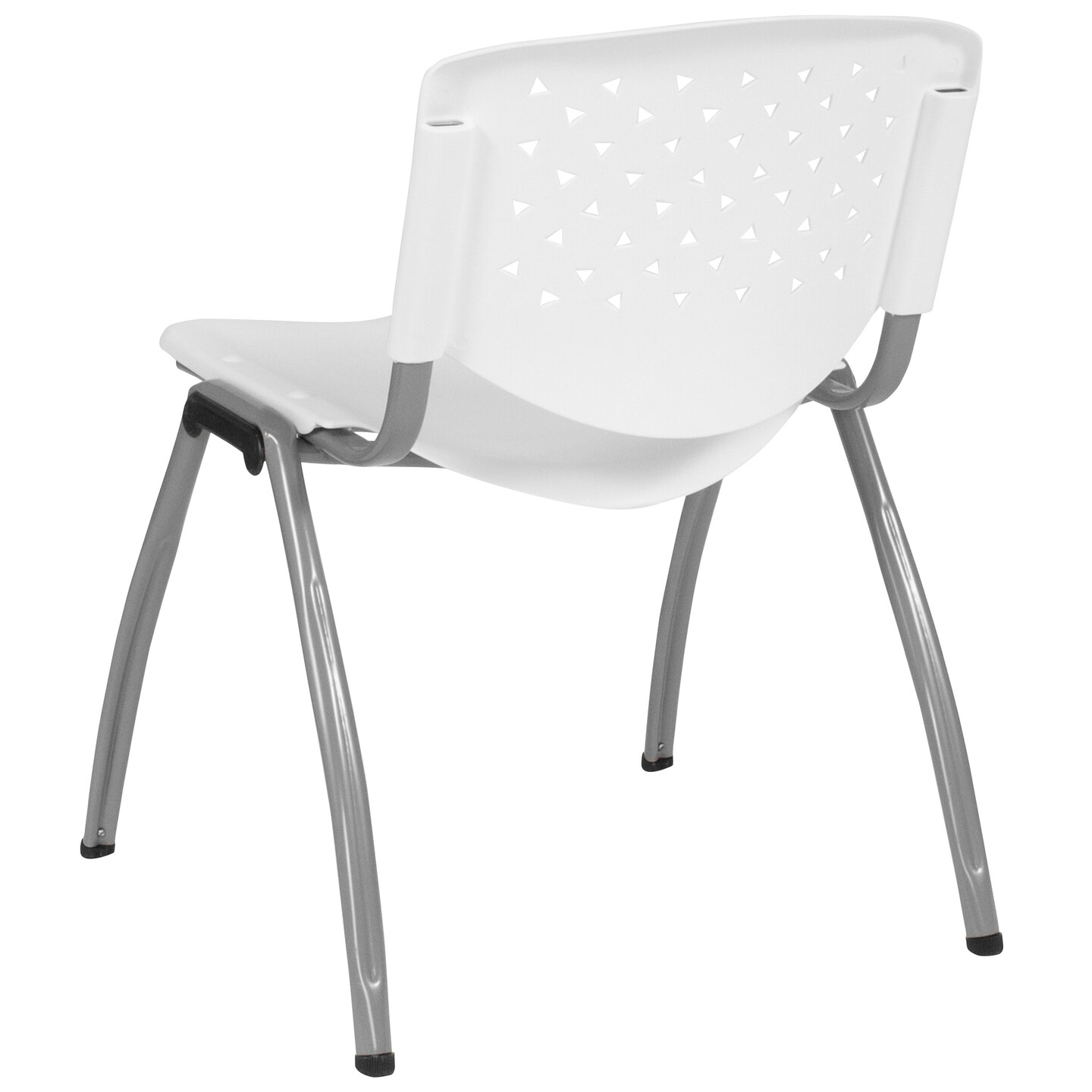 Emma and Oliver Home and Office Plastic Stack Chair with Perforated Back - Guest Chair