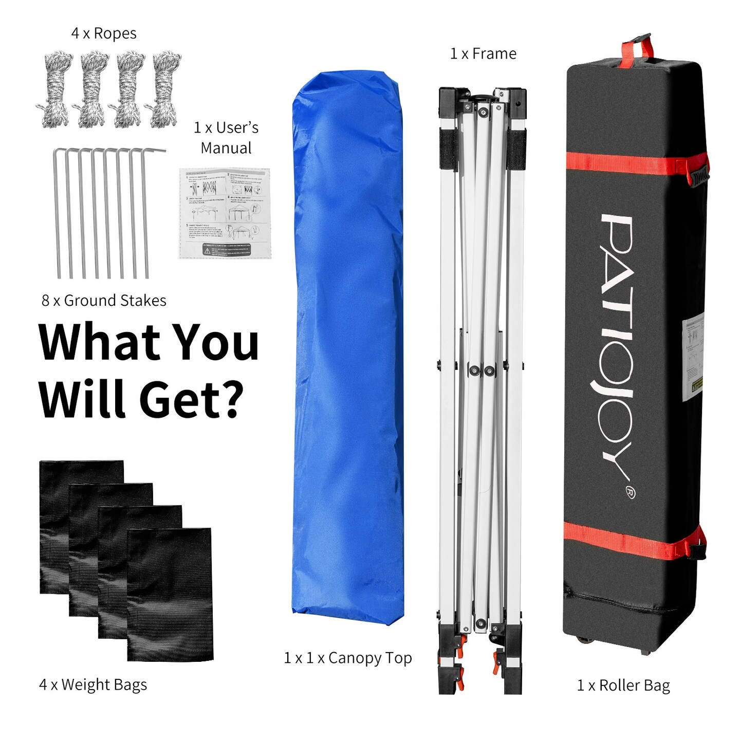 Outdoor Pop Up Camping Canopy Tent with Roller Bag