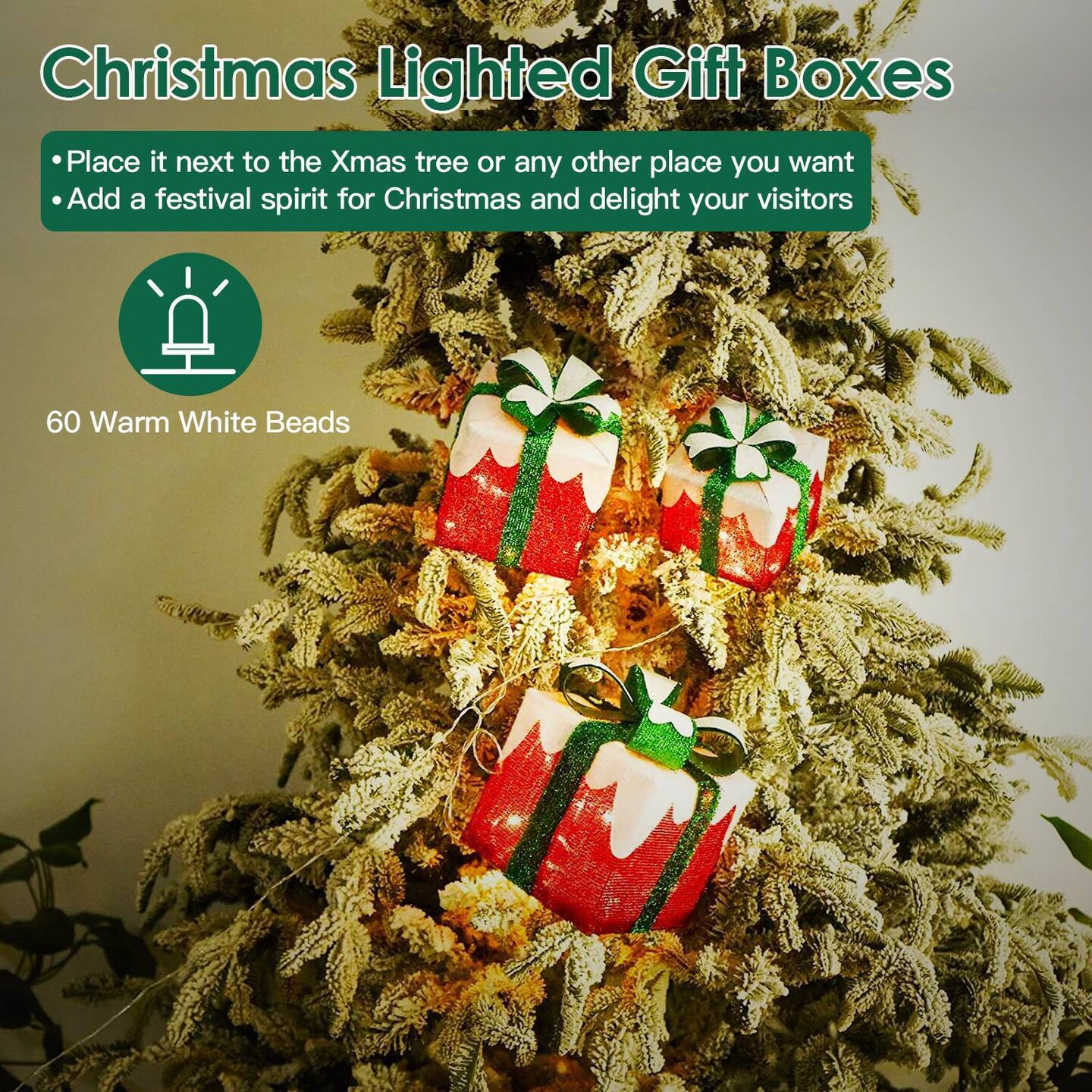 Lighted Christmas Gift Boxes Decorations 3 pcs