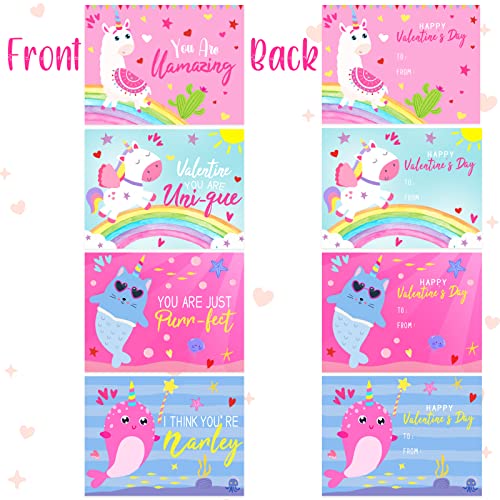 Valentines Day Gifts for Kids - 24 Pack Valentines Day Stationery Gift with Cards Pencils Stickers Erasers Stampers Sharpener Cups Classroom Prize School Exchange Boys Girls Party Favors