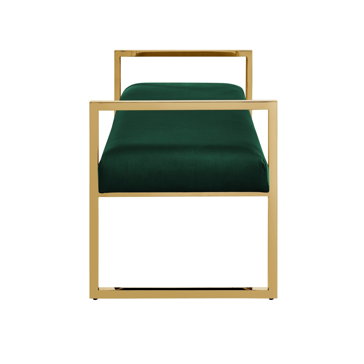 Maja Velvet/PU Leather Bench With Chrome/Gold Base