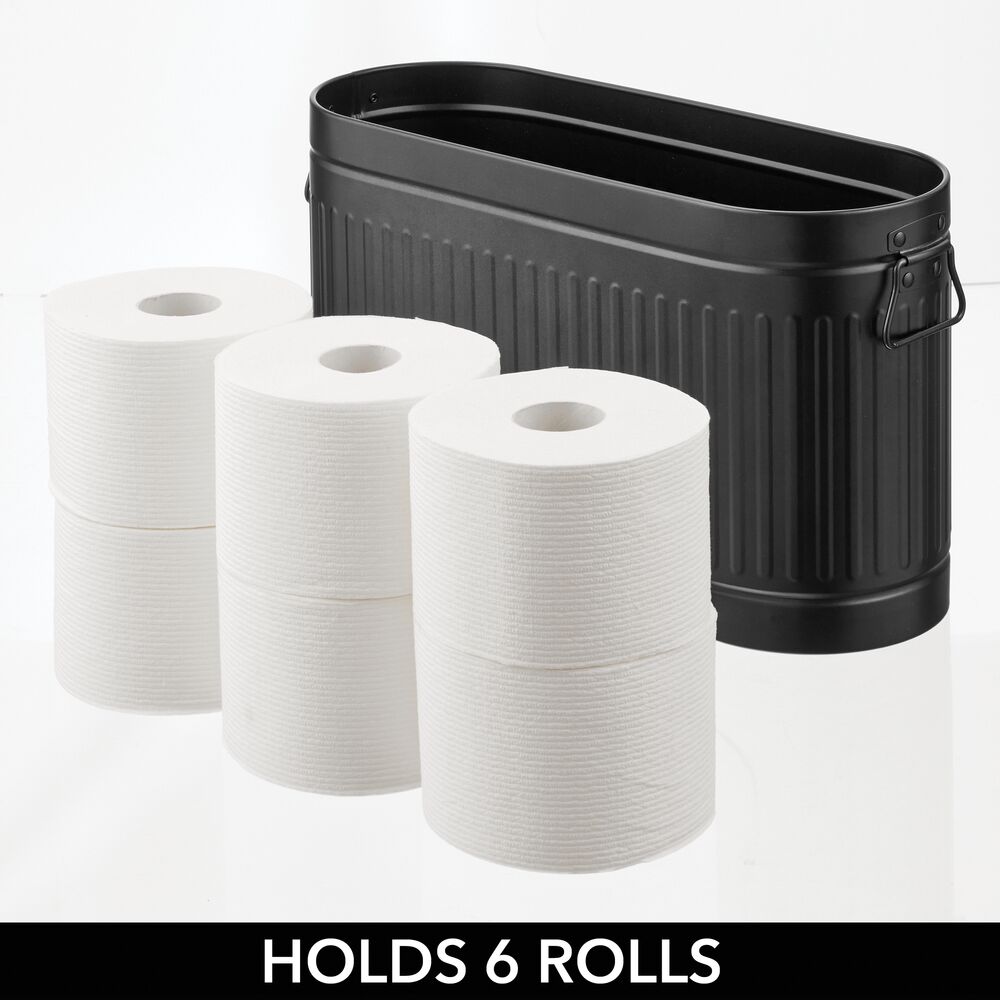 mDesign Large Steel Toilet Paper 6-Roll Bathroom Organizer Bin Box