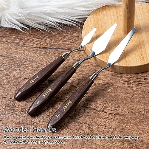 5 Pieces Painting Knives Stainless Steel Spatula Palette Knife Oil Painting Accessories Color Mixing Set for Oil, Canvas, Acrylic Painting Lightwish