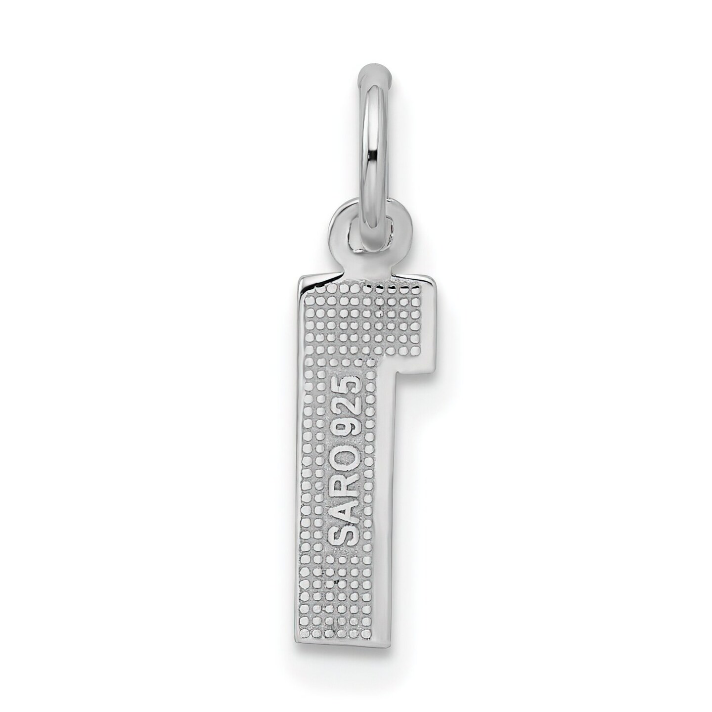 Sterling Silver Small #1 Charm Number Pendant Jewelry 20mm x 7mm