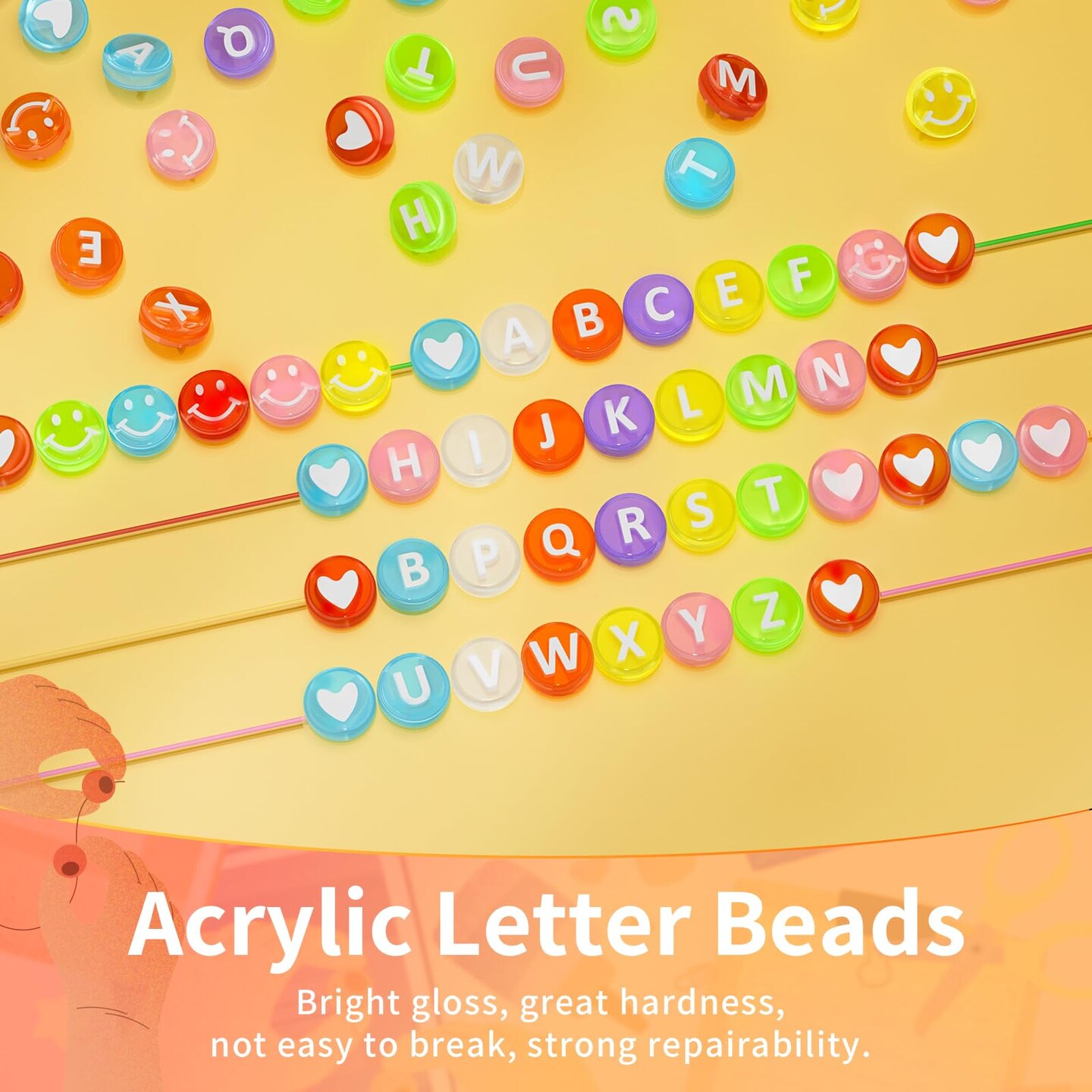 ARTDOT 1400 Pieces Letter Beads for Bracelets, 28 Pattern Styles