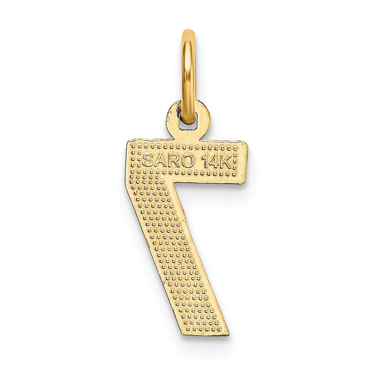14K Gold Small Number 7 Charm Pendant FindingKing Jewerly 20mm x 7mm