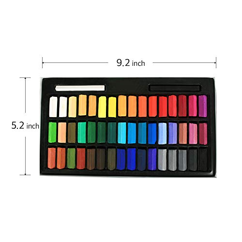HA SHI Soft Chalk Pastels, 48 colors + 2pcs Non Toxic Art Supplies, Drawing Media for Artist Stick Pastel for Professional, Kids, Beauty Nail Art, Pan Chalk Pastel