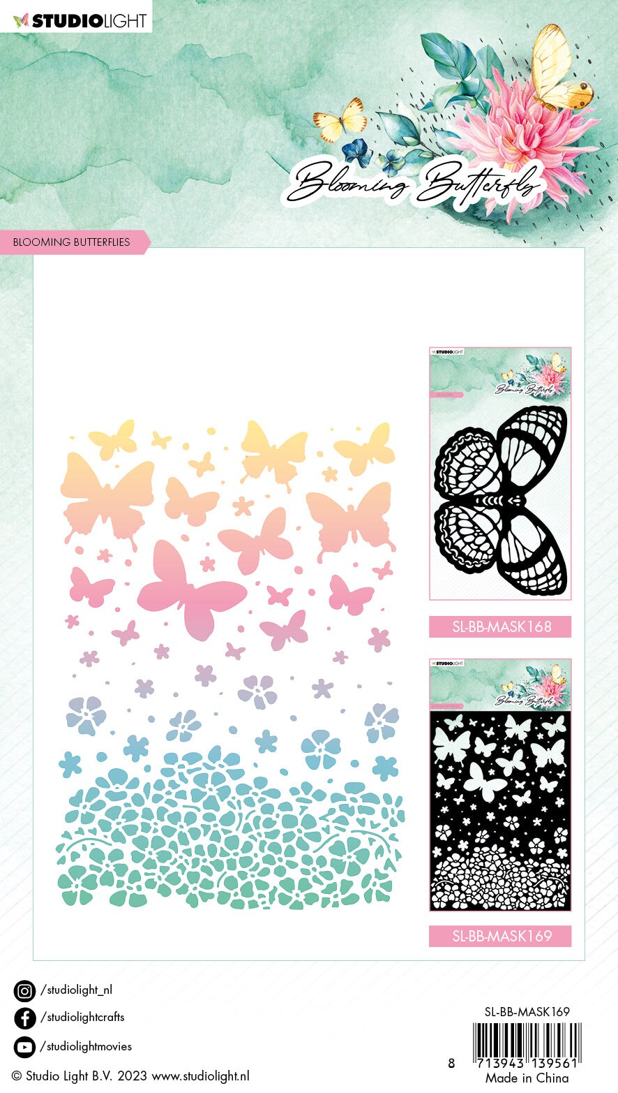 Studio Light SL Mask Blooming Butterflies Blooming Butterfly 150x210x1mm 1 PC nr.169