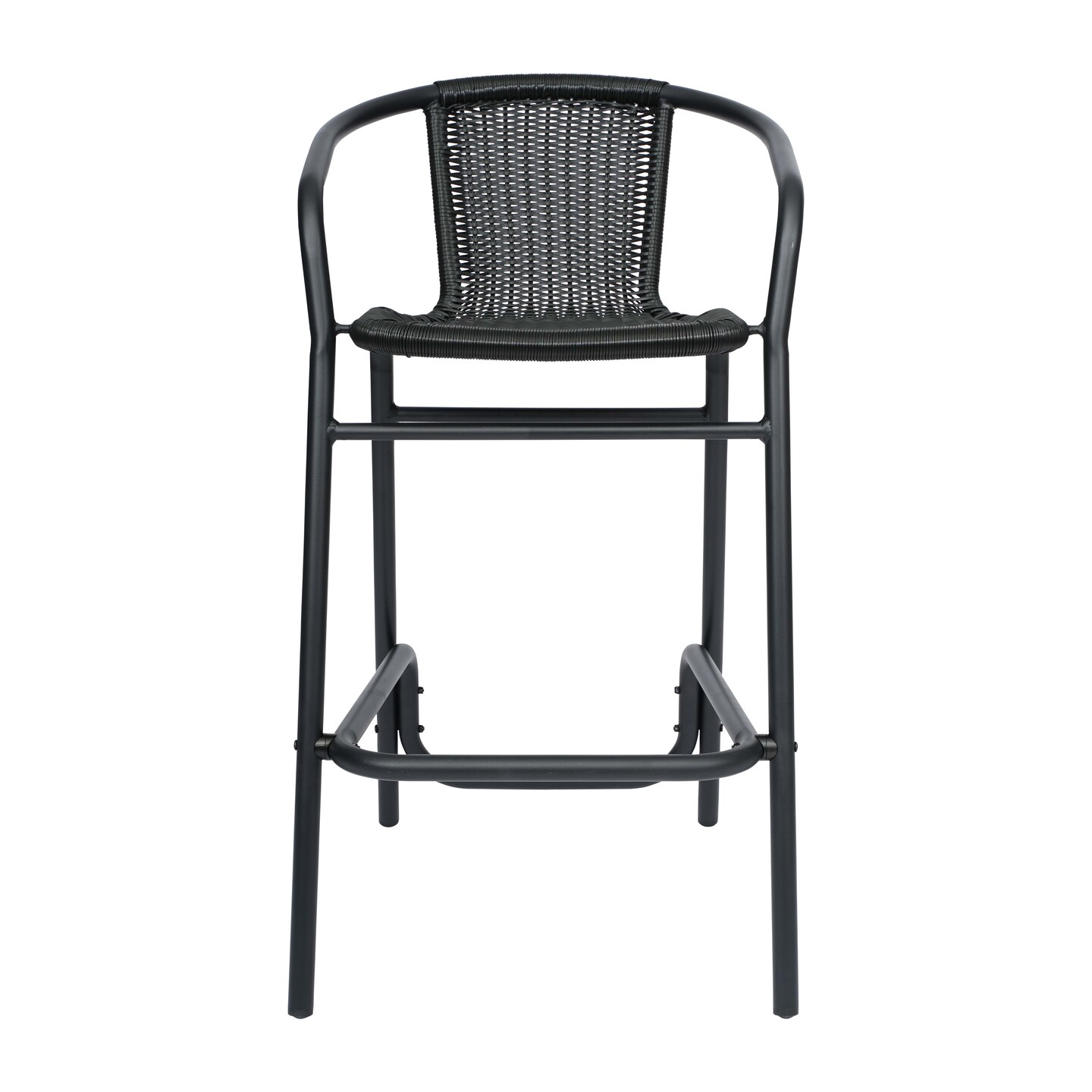 Merrick Lane Lille Restaurant Style Barstool with PE Rattan Seat for Indoor/Outdoor Use