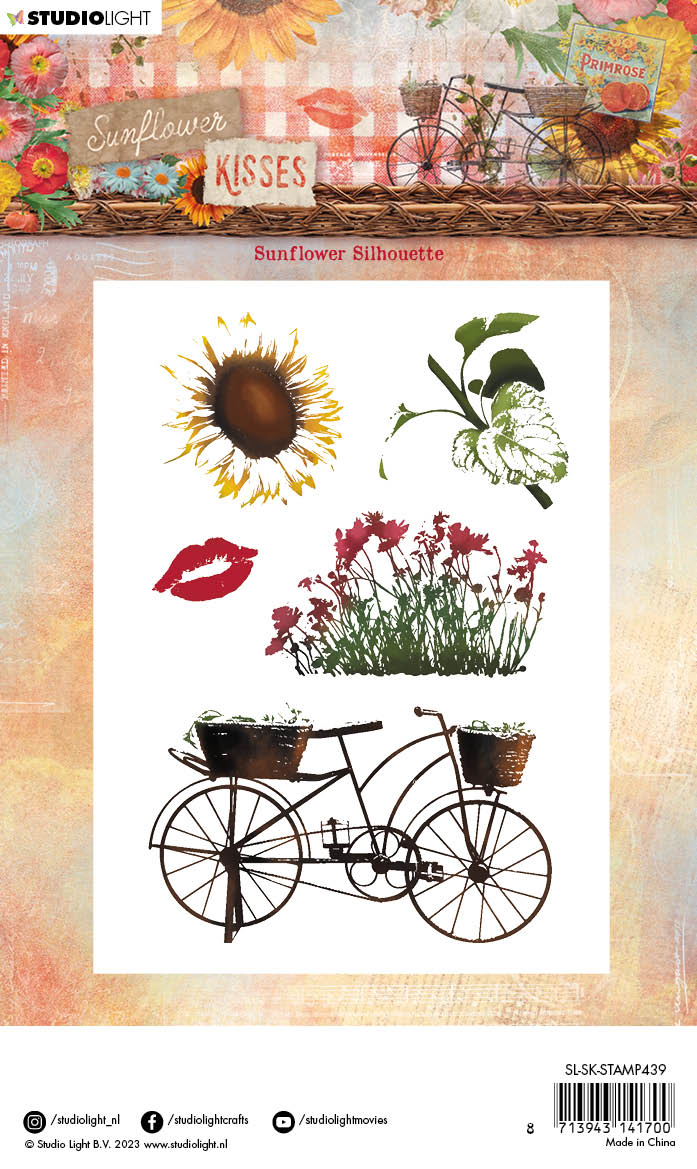 Studio Light SL Clear Stamp Sunflower Silhouette Sunflower Kisses 89x135x3mm 5 PC nr.439