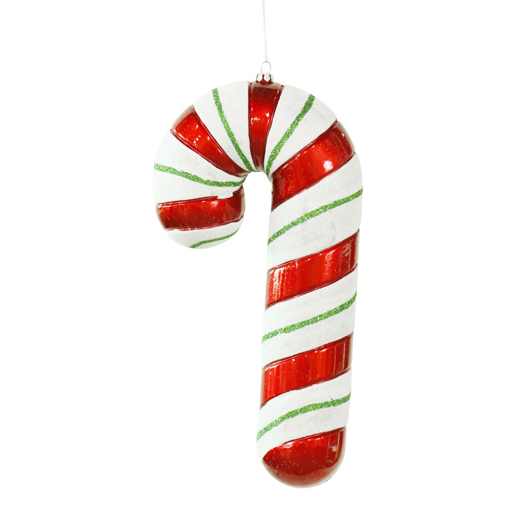 Vickerman 10 in. Red-White-Green Candy Candy Cane Christmas Ornament