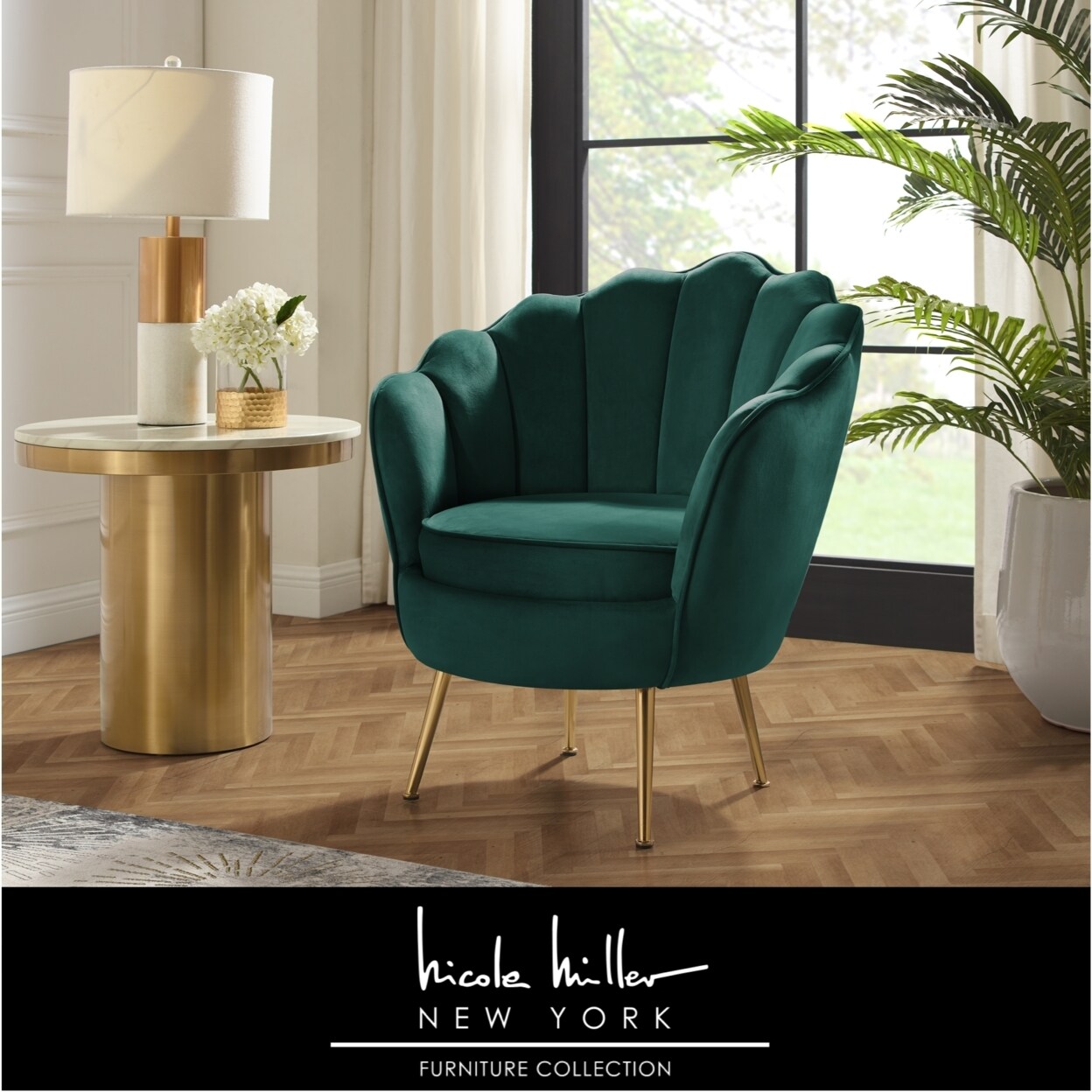 Emerald green best sale scallop chair