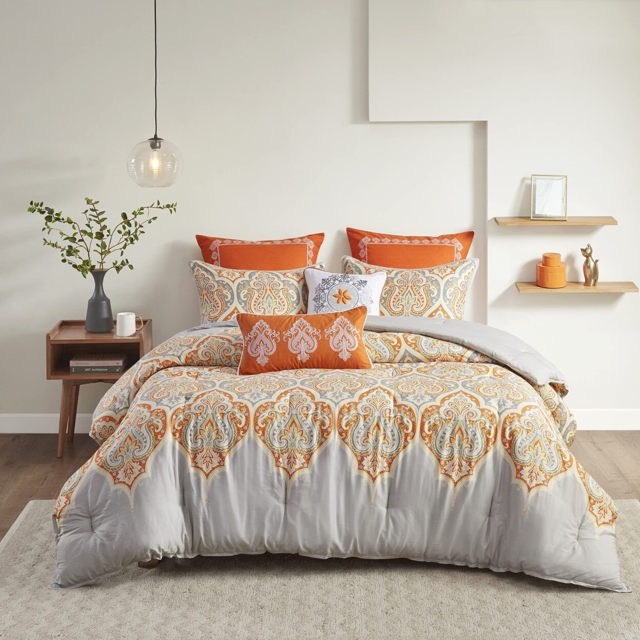 Madison Park Madison Nisha Comforter Set, Full/Queen, Orange