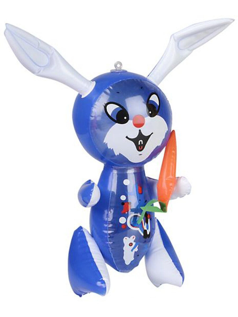 Large 17&#x22; Light Blue Inflatable Easter Bunny Rabbit With Carrot Toy Decoration
