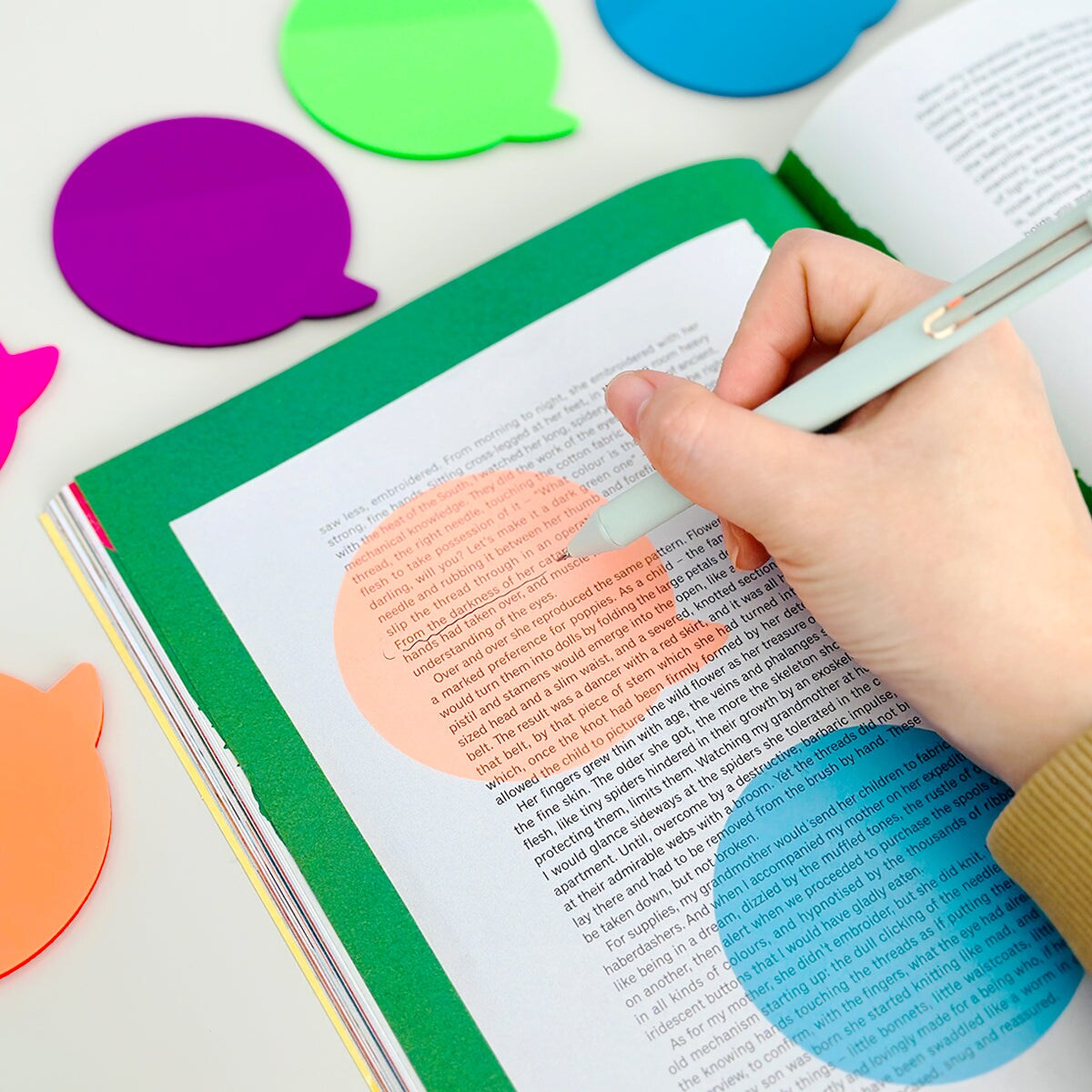 Wrapables Transparent Sticky Notes, Waterproof Self-Adhesive Memos for Home, School, Office (Set of 5)