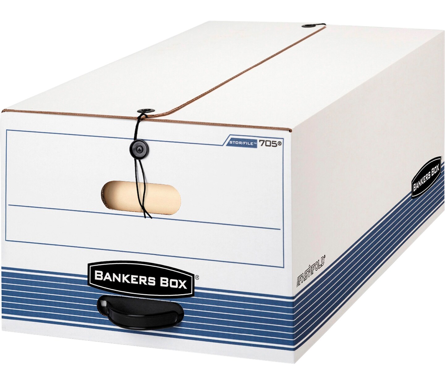 Bankers Box Liberty Plus File Storage Box, Legal Size, 15 x 24 x 10 Inches, White/Blue, Pack of 12