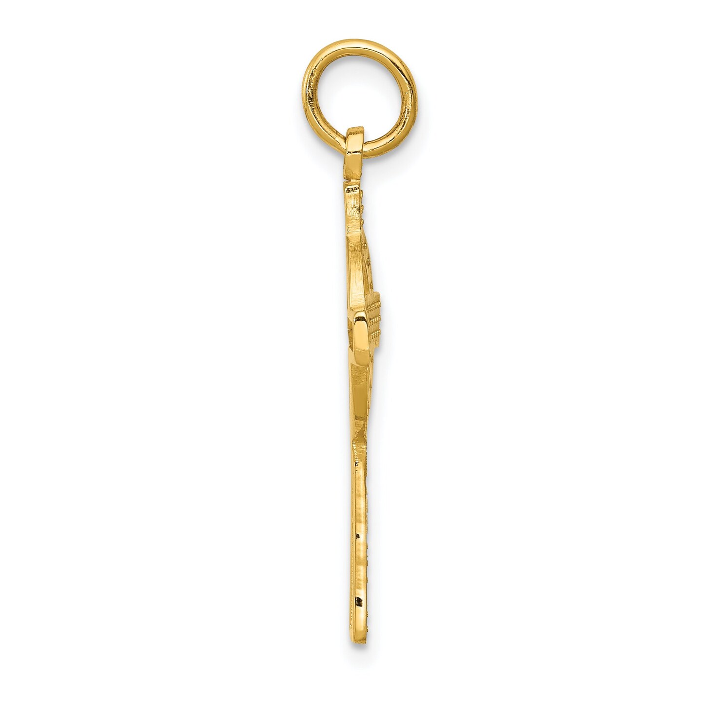 14K Yellow Gold Celtic Cross Pendant Charm Jewelry 31mm x 16mm