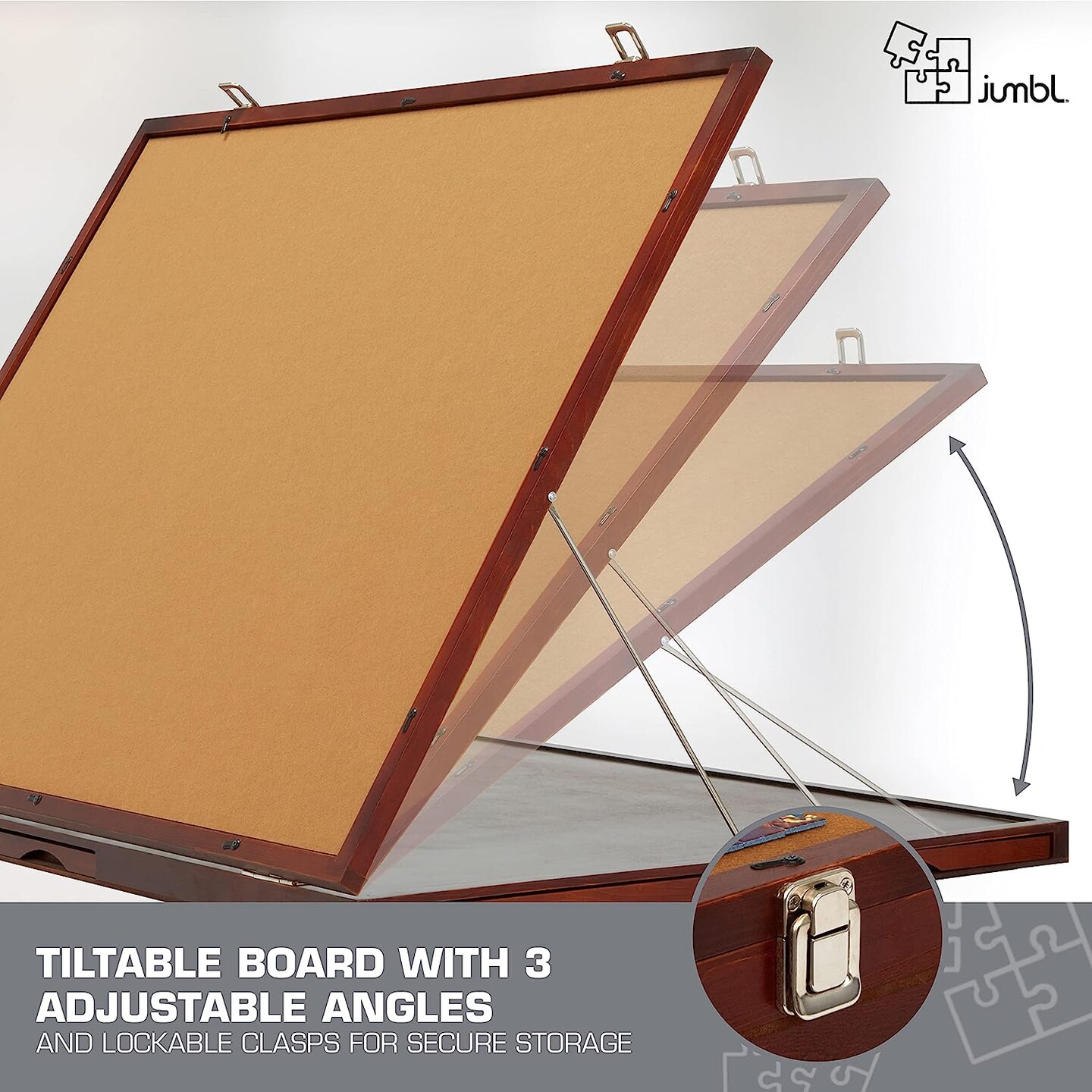 Jumbl 1500 Piece Puzzle Board 27” x 35” with Drawers and Removable Cover