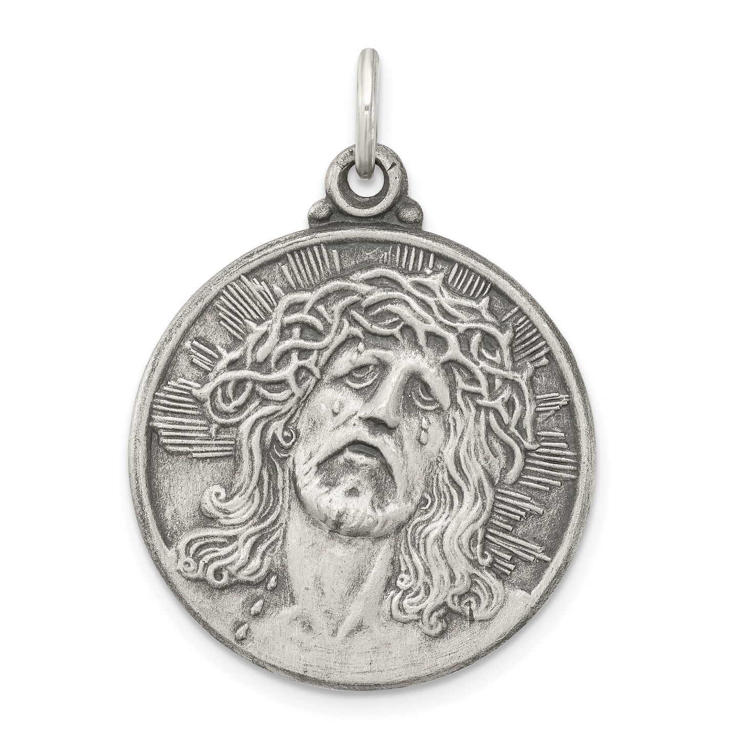 Sterling Silver Jesus Medal