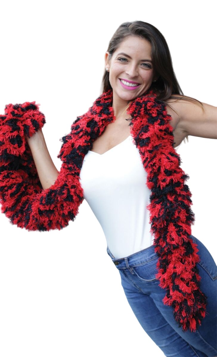 The Costume Center 72&#x22; Black and Red Featherless Boa Women Adult Halloween Costume Accessory - One Size