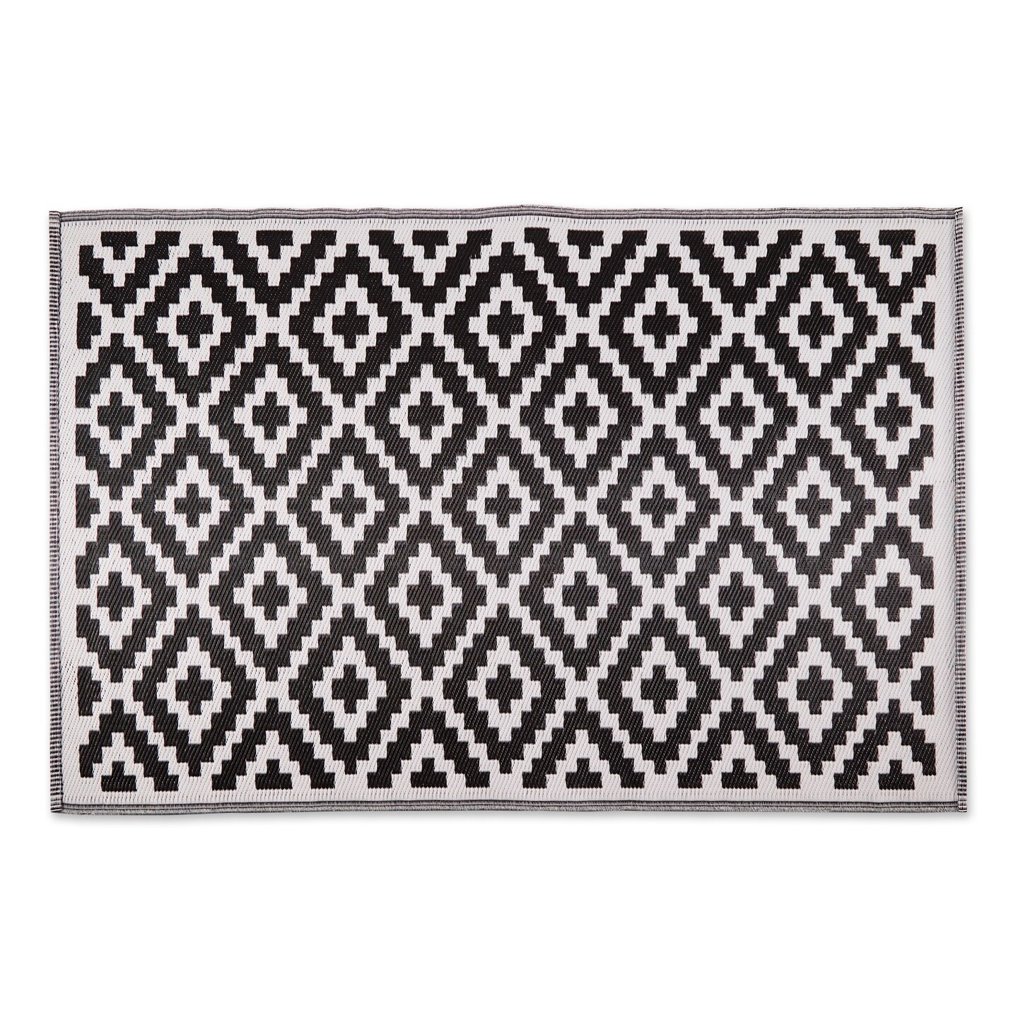 DII Black and White Mesa Outdoor Rug 4x6 Ft