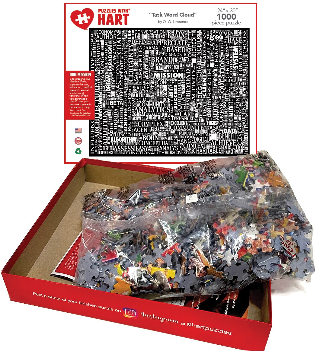 Hart 24&#x22;x30&#x22; 1000 pc Premium Jigsaw Puzzle - Task Word Cloud by OW Lawrence