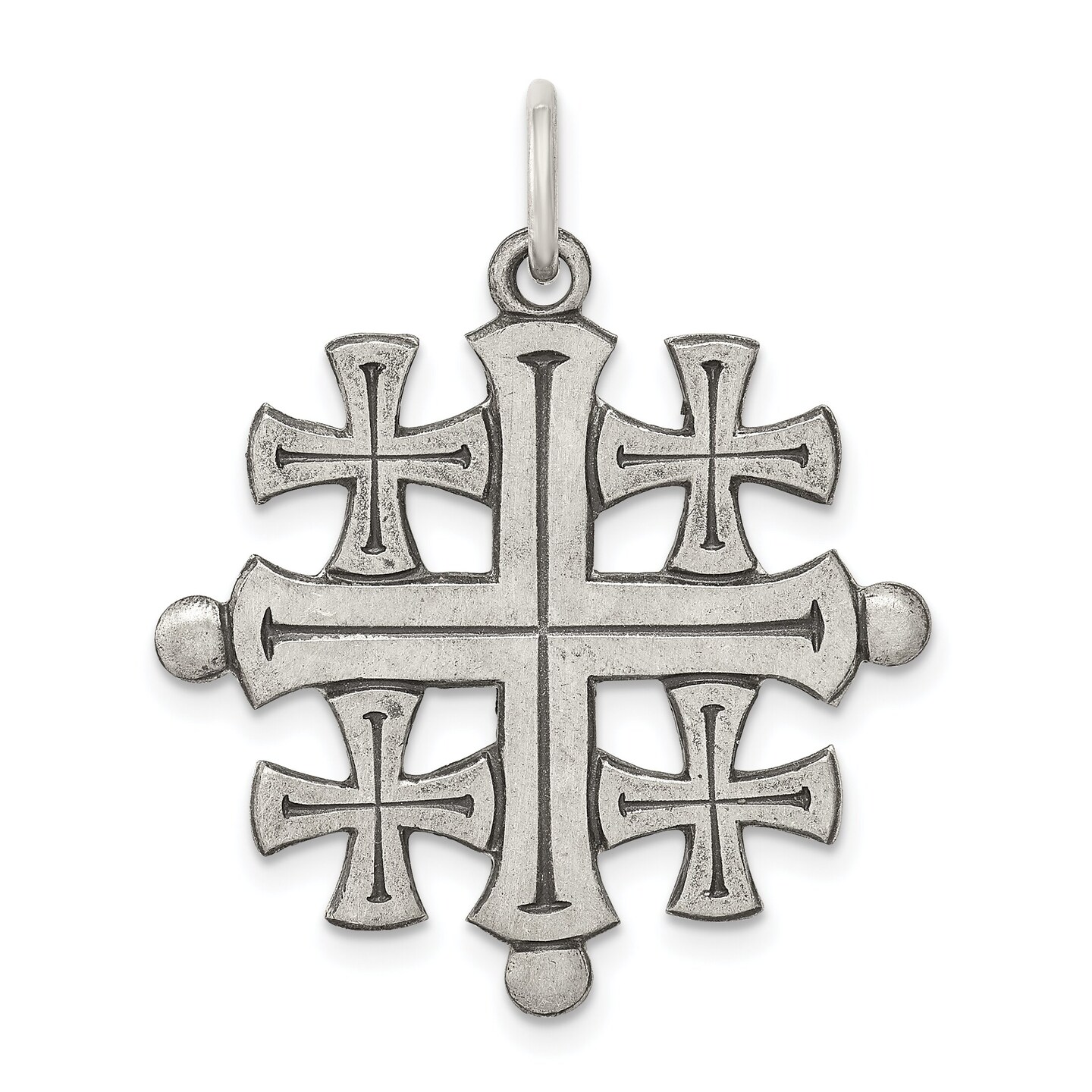 Sterling Silver Jerusalem Cross Charm Jewerly 26mm x 26mm