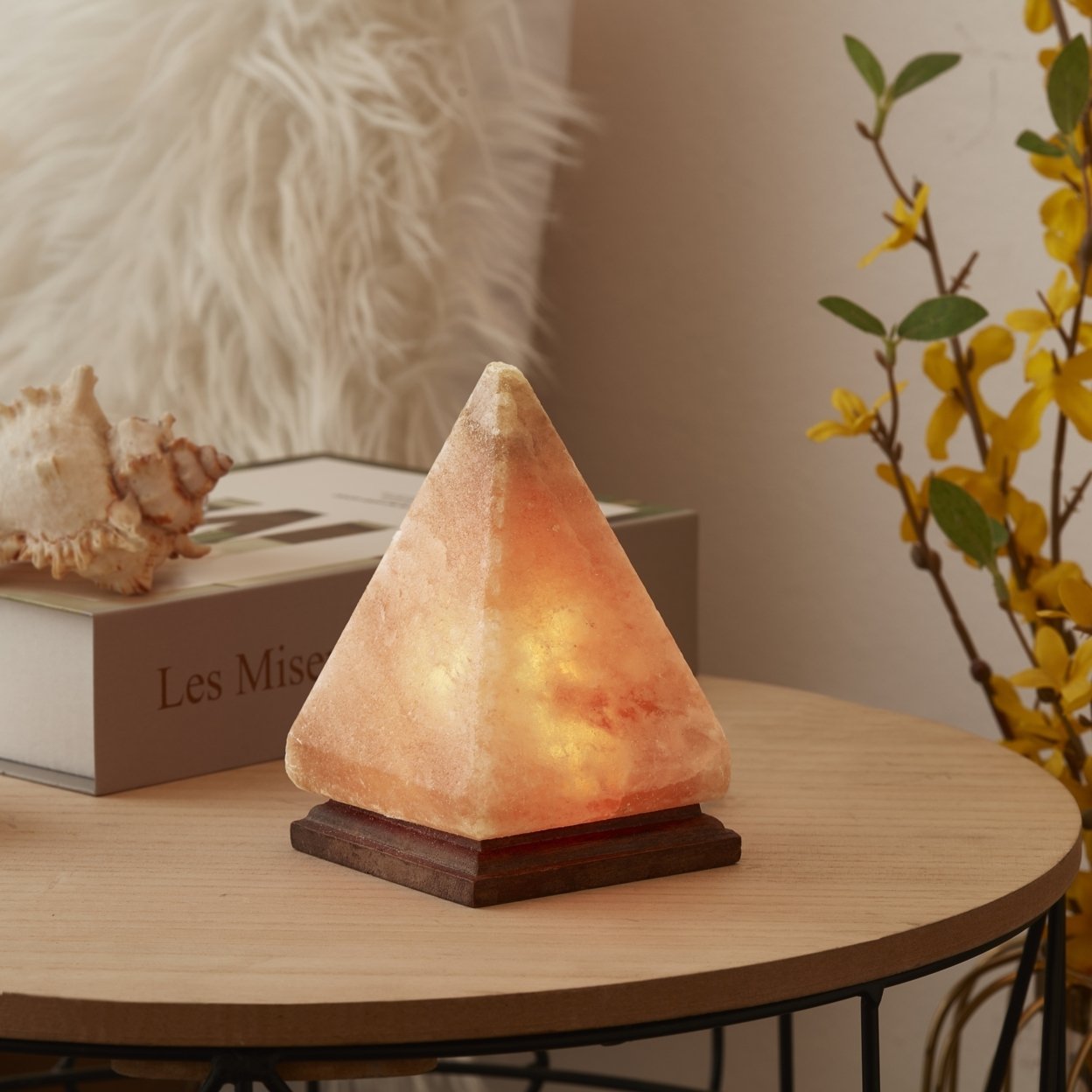 Loft Lyfe Ayub Salt Lamp - 8 Color Modes Authentic Himalayan Salt Crystal Natural Materials Providing Health Benefits