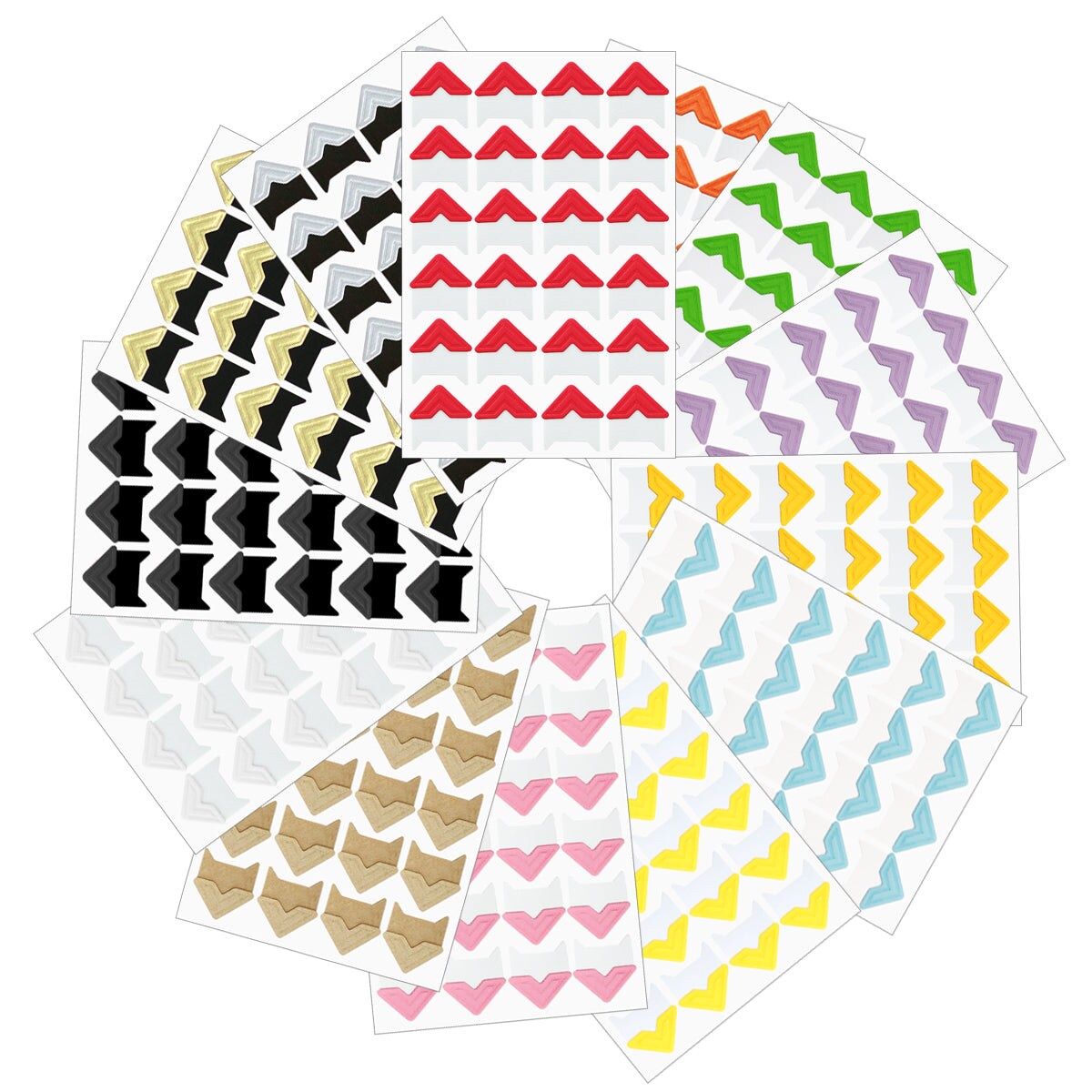 Wrapables Photo Corner Stickers, Photo Mounting Self Adhesives for DIY Crafts, Scrapbooking, Album, Diary
